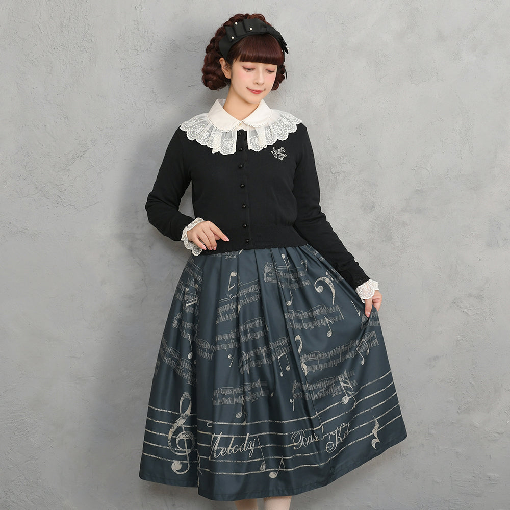 美品 メロディバスケット×深澤翠モノトーンスカラップコート Lサイズ