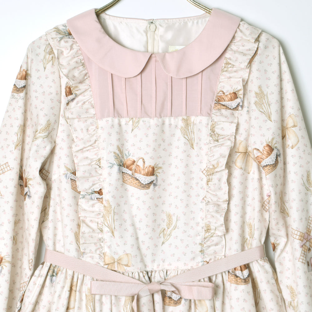 そよ風に揺れる麦畑の丸襟ワンピース-Melody BasKet(メロディー