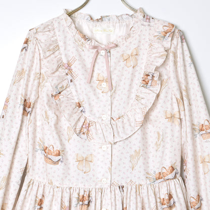 Wheat field swaying in the breeze front button dress