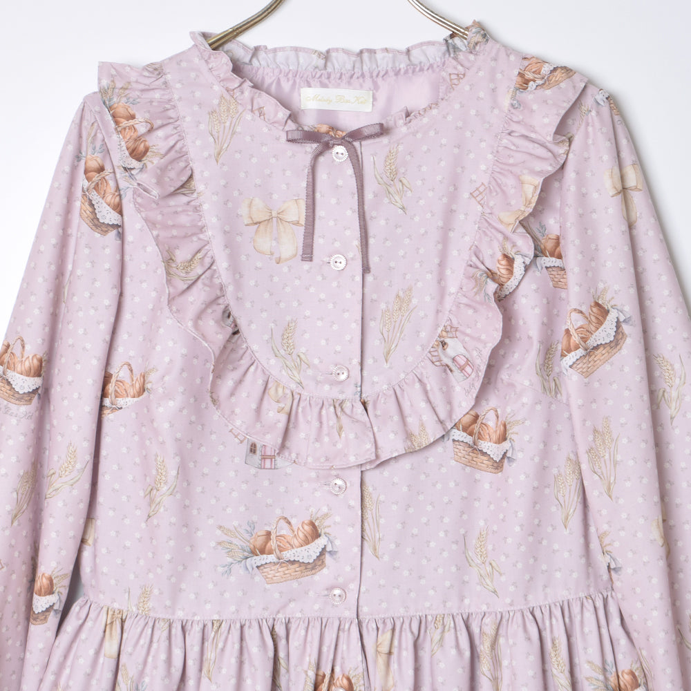 Wheat field swaying in the breeze front button dress