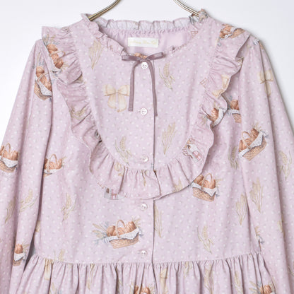 Wheat field swaying in the breeze front button dress