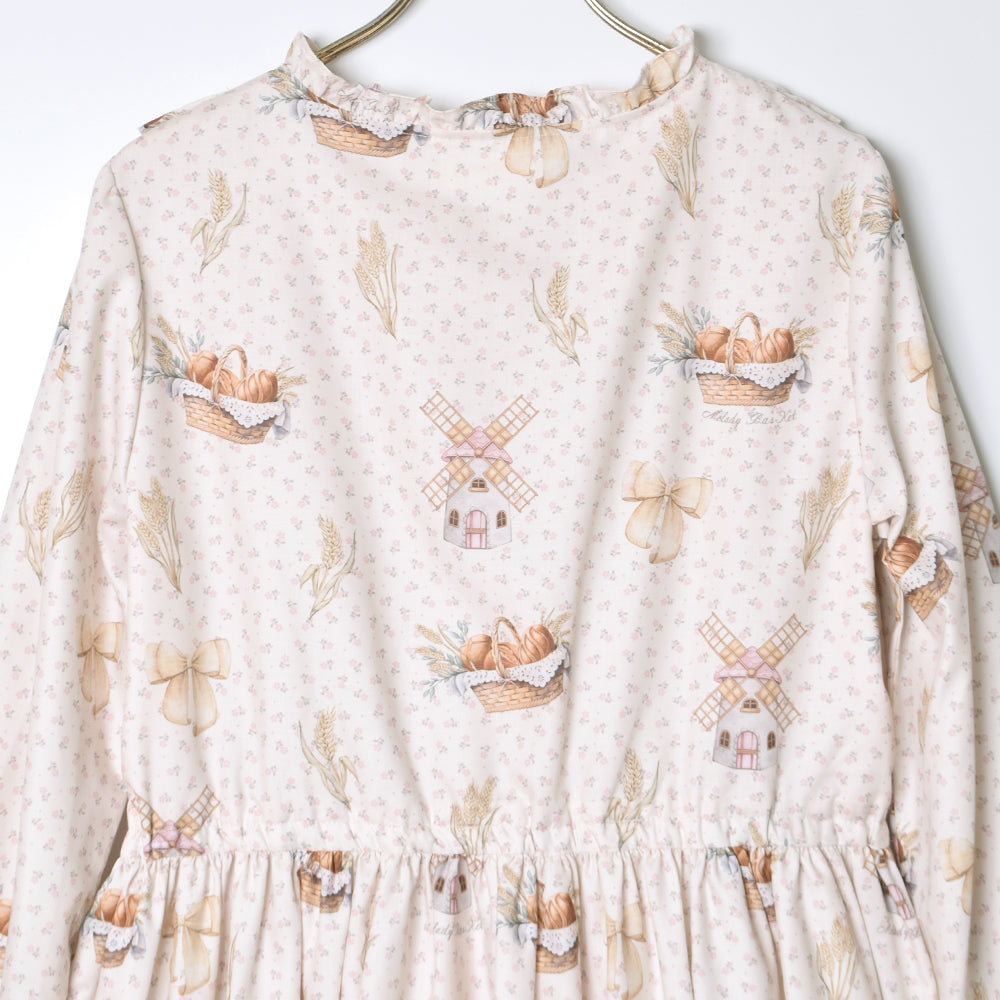 Wheat field swaying in the breeze front button dress