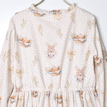 Wheat field swaying in the breeze front button dress