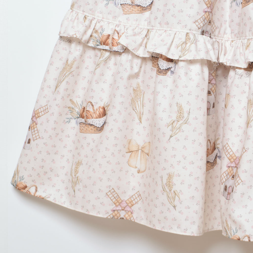 Wheat field swaying in the breeze front button dress