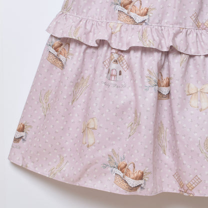 Wheat field swaying in the breeze front button dress