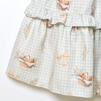 Wheat field swaying in the breeze front button dress