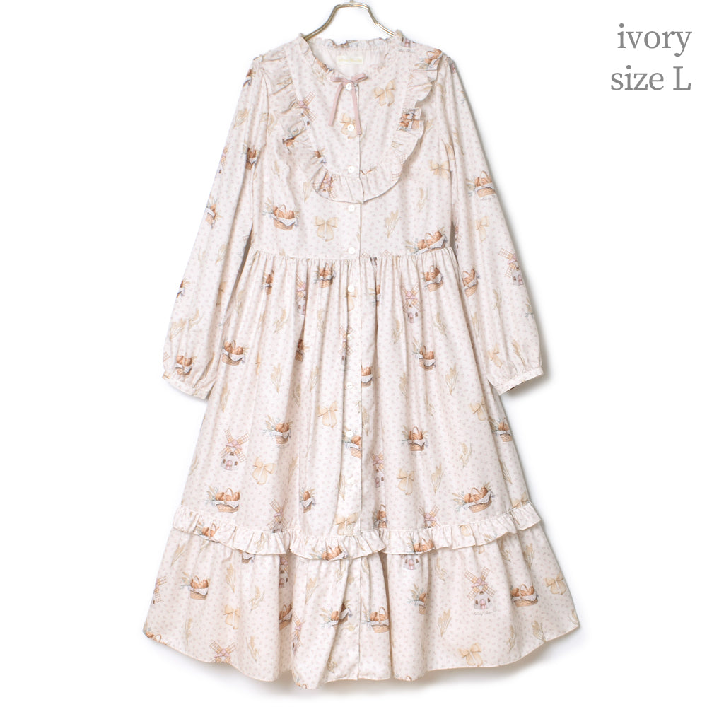 Wheat field swaying in the breeze front button dress