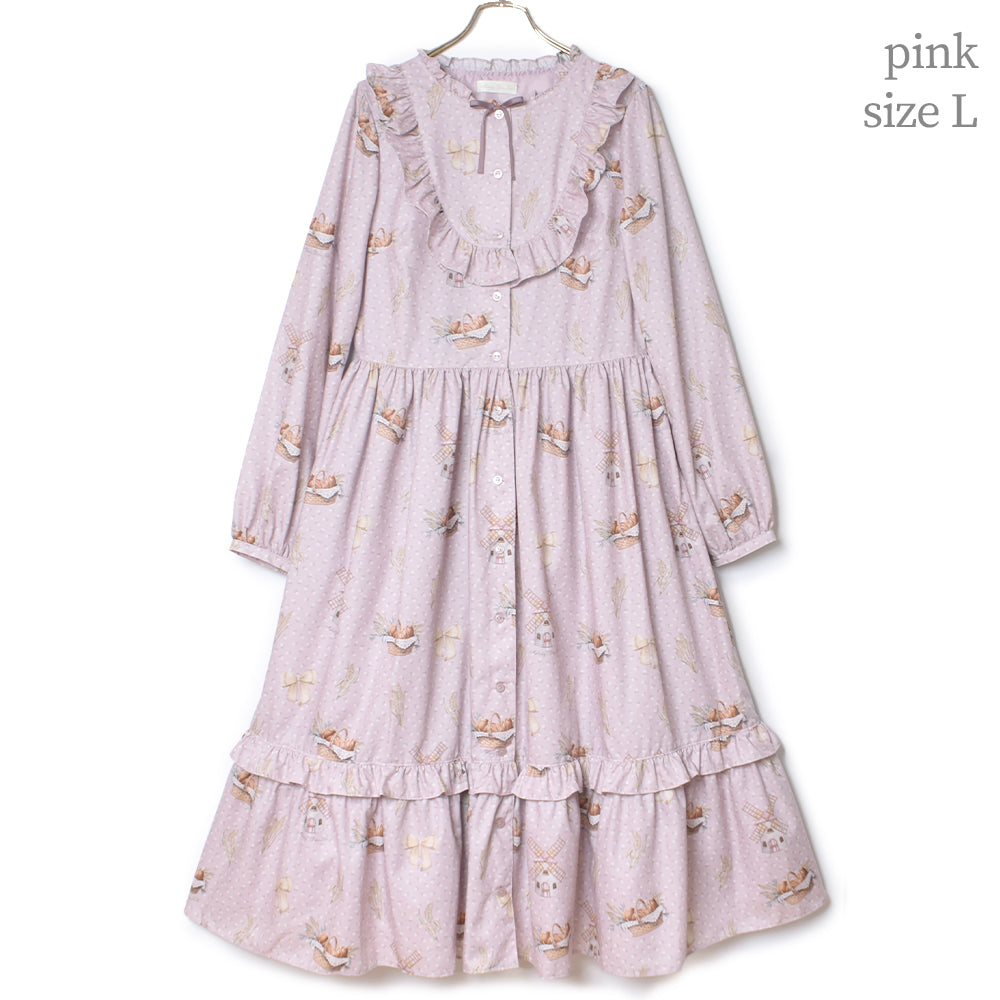 Wheat field swaying in the breeze front button dress