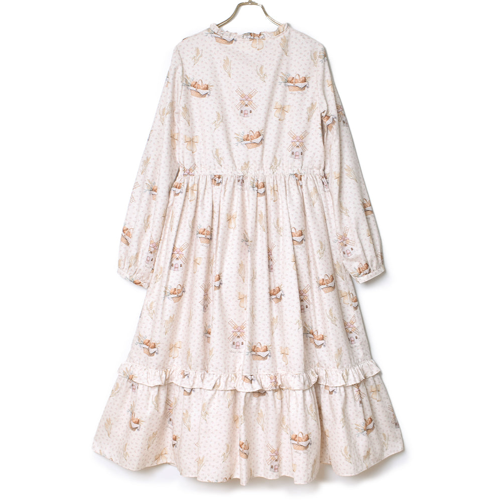 Wheat field swaying in the breeze front button dress