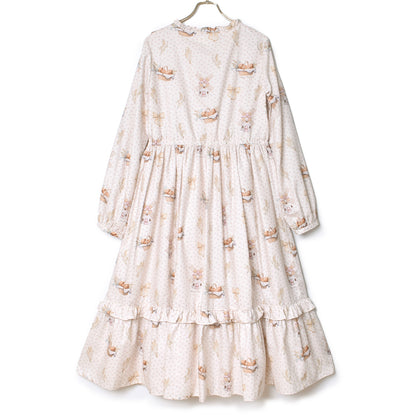 Wheat field swaying in the breeze front button dress