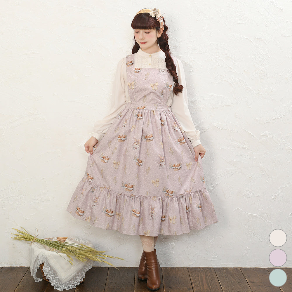 Wheat field swaying in the breeze salopette skirt