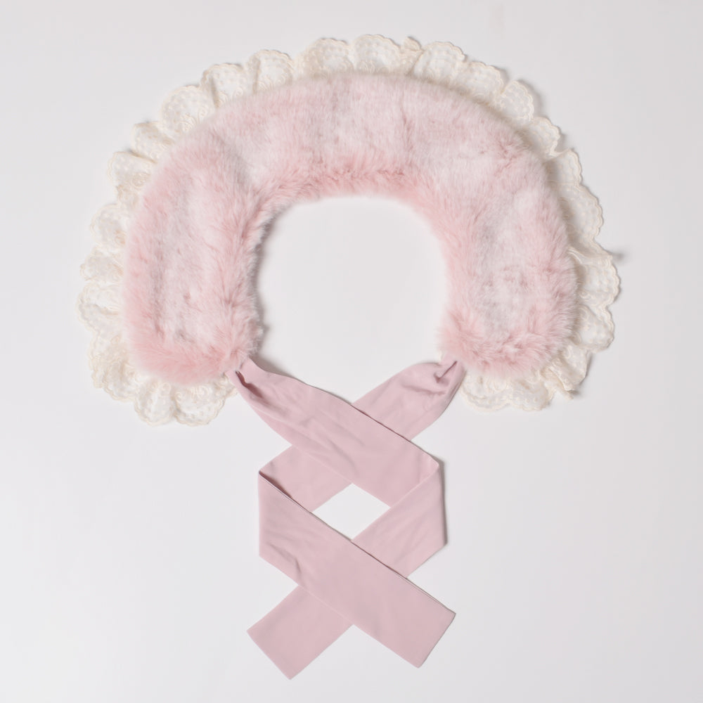 メロディバスケット　サンプルピンク コートファー付き　クリーニング済み メロディバスケット サンプルピンク コートファー付き