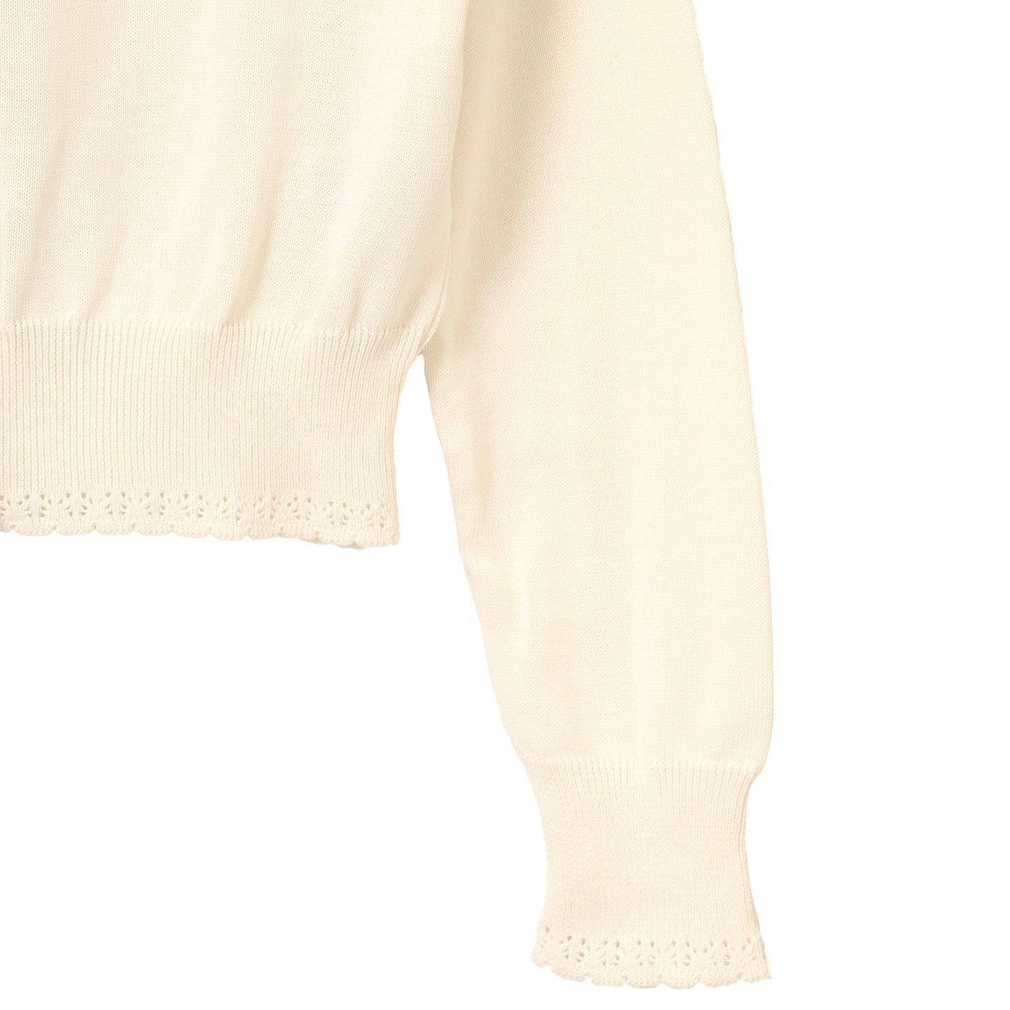 Logo embroidery cotton knit cardigan