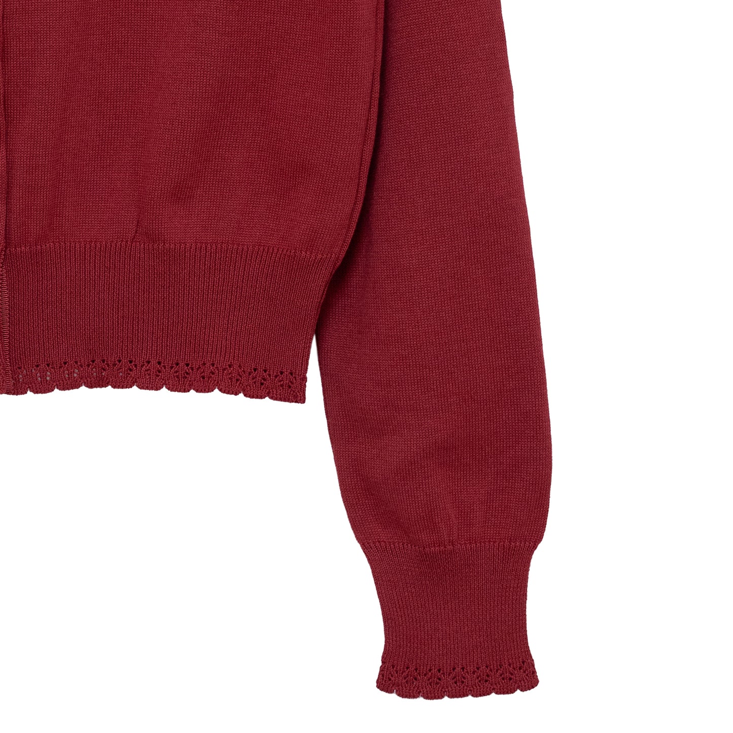 Logo embroidery cotton knit cardigan