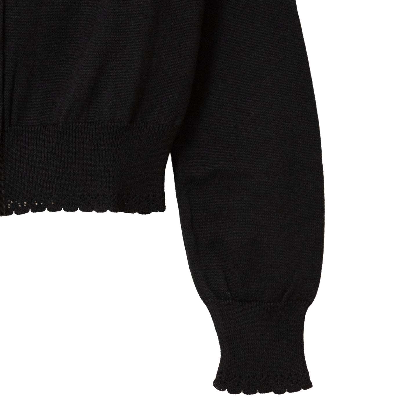 Logo embroidery cotton knit cardigan