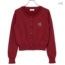 Load image into Gallery viewer, Logo embroidery cotton knit cardigan
