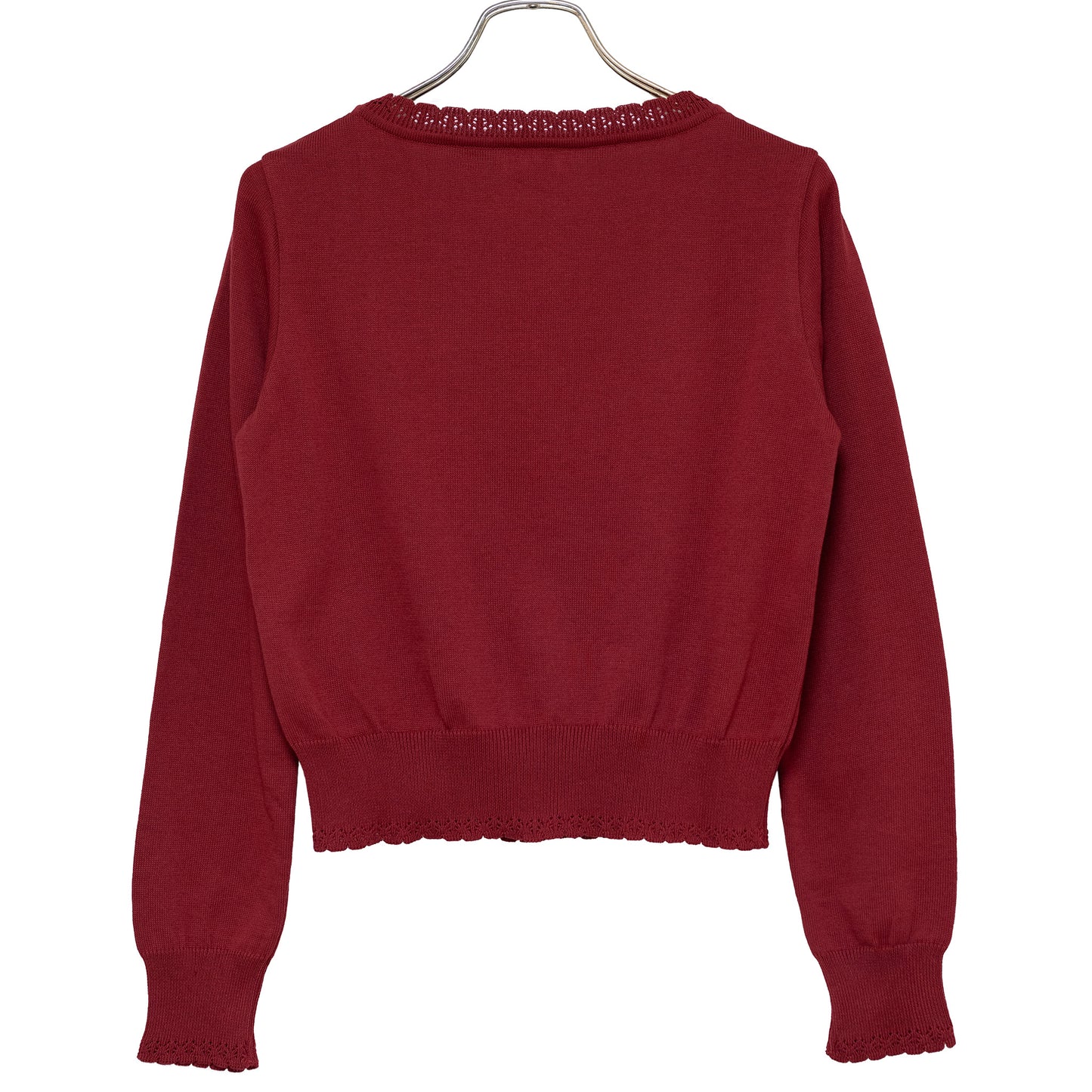 Logo embroidery cotton knit cardigan