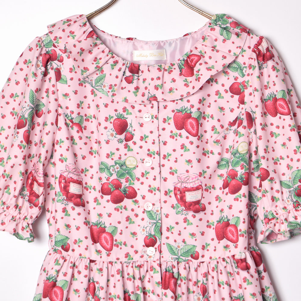 Strawberry jam front button dress-Melody BasKet – fraisier