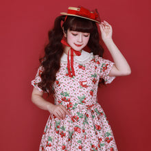 Load image into Gallery viewer, Strawberry jam round collar dress
