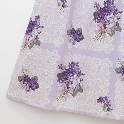 Violet lace yoke switching dress