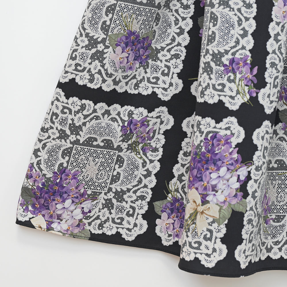 Violet lace square collar dress