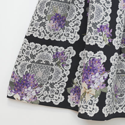 Violet lace square collar dress