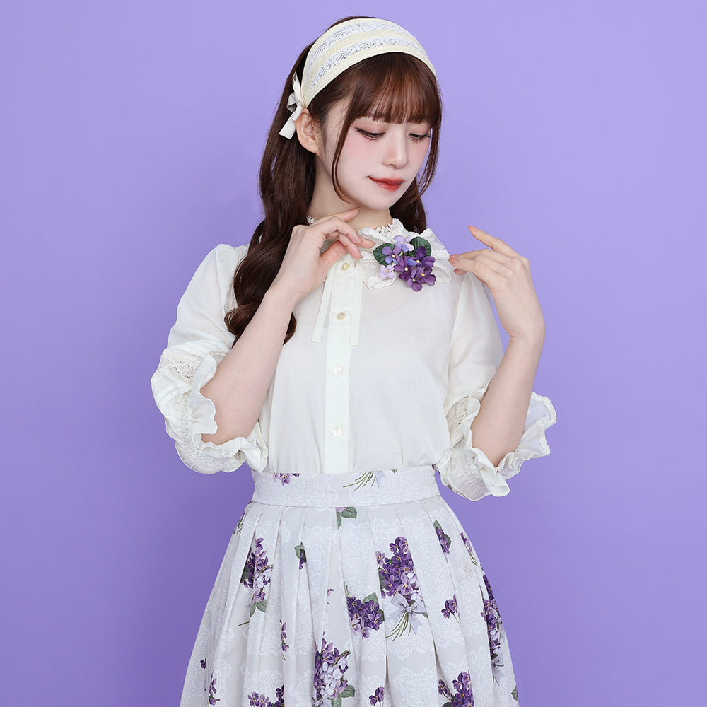 Melody Basket Violet lace タックスカート　新品未使用品 Melody Basket Violet lace タックスカート 新品未使用品 深澤翠