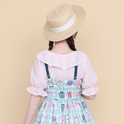 フリルピンタックオーバーブラウス