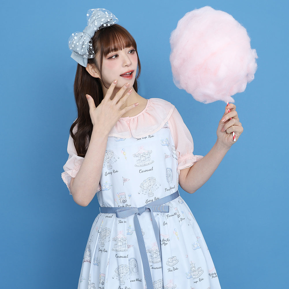 フリルピンタックオーバーブラウス