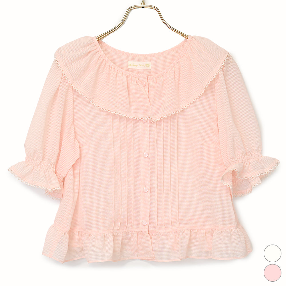 フリルピンタックオーバーブラウス