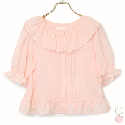 フリルピンタックオーバーブラウス