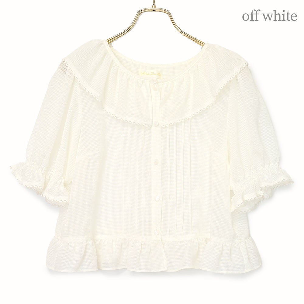 フリルピンタックオーバーブラウス