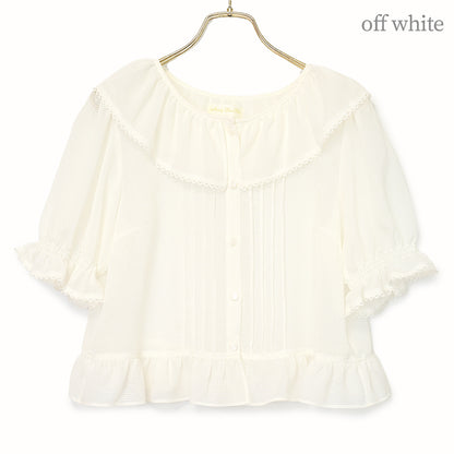 フリルピンタックオーバーブラウス