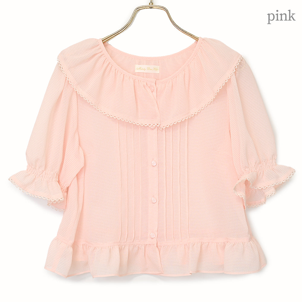 フリルピンタックオーバーブラウス