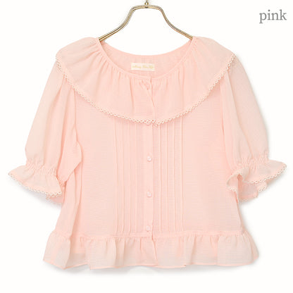 フリルピンタックオーバーブラウス