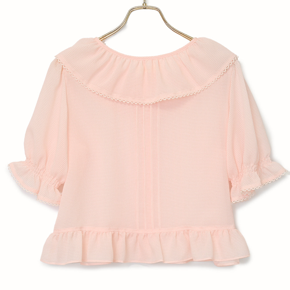 フリルピンタックオーバーブラウス