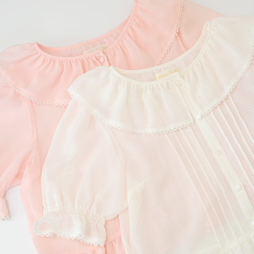 フリルピンタックオーバーブラウス