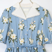 Load image into Gallery viewer, Sweetly scented gardenia open collar dress
