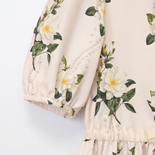 Load image into Gallery viewer, Sweetly scented gardenia open collar dress
