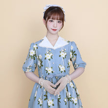 Load image into Gallery viewer, Sweetly scented gardenia open collar dress
