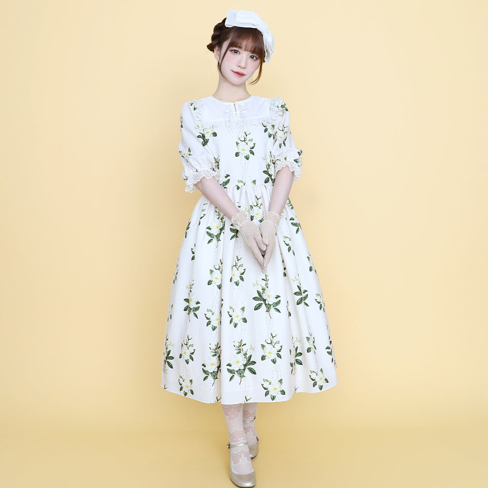 甘く香るガーデニアのチュールヨークワンピース-Melody BasKet 甘く香るガーデニアのチュールヨークワンピース-Melody BasKet