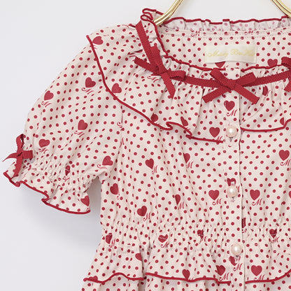 Little dot heartキッズワンピース