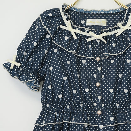 Little dot heartキッズワンピース