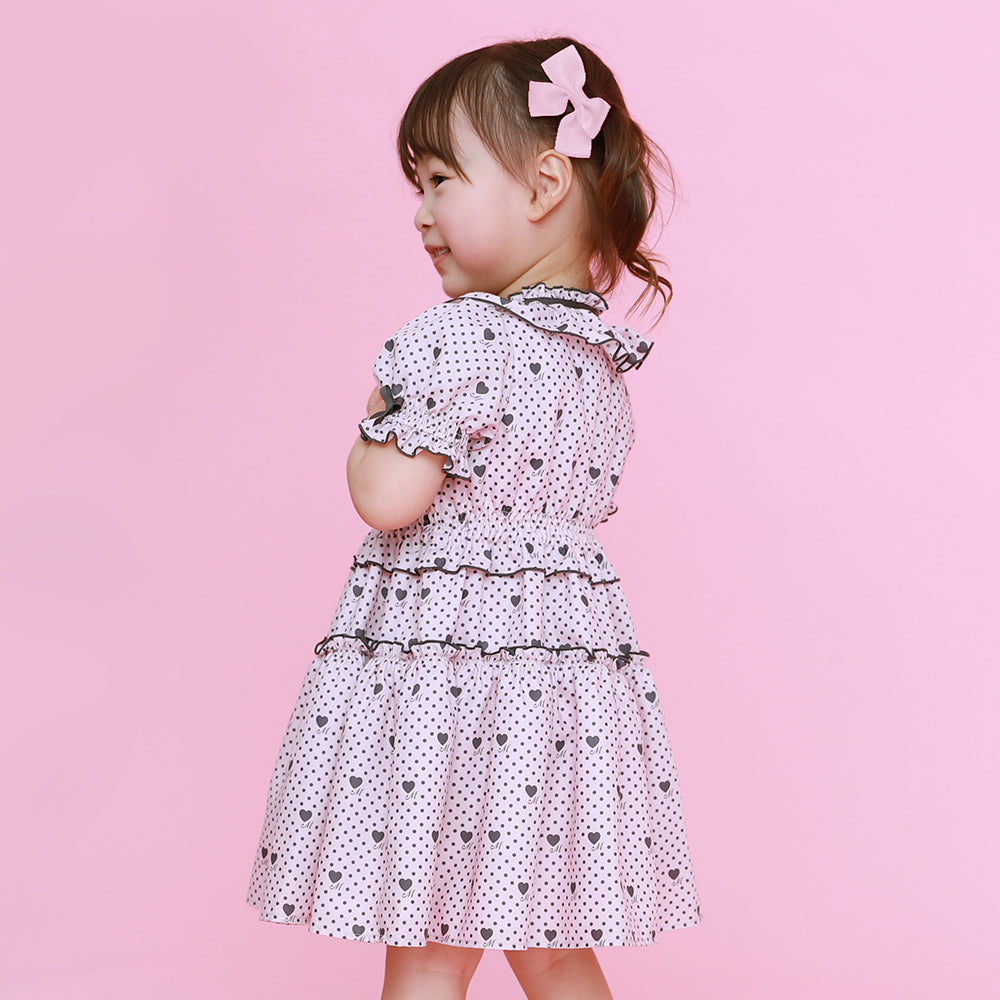 Little dot heartキッズワンピース