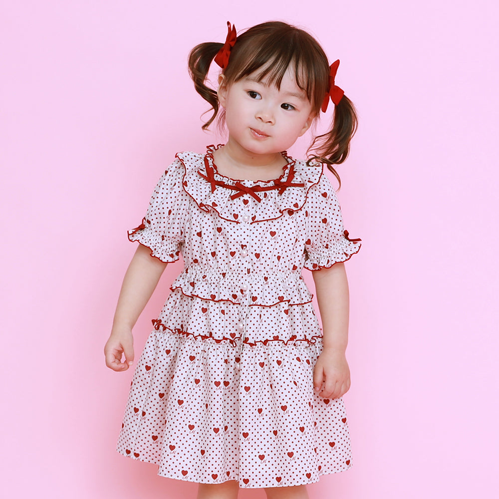 Little dot heartキッズワンピース-Melody BasKet(メロディバスケット