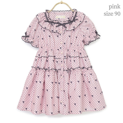 Little dot heartキッズワンピース