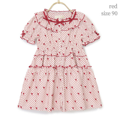 Little dot heartキッズワンピース