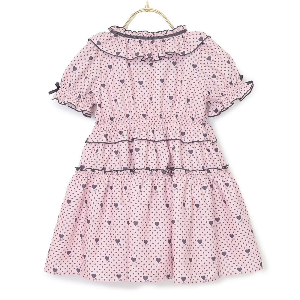Melody BasKet Little dot heartワンピース Little dot heartキッズワンピース-Melody BasKet(メロディバスケット