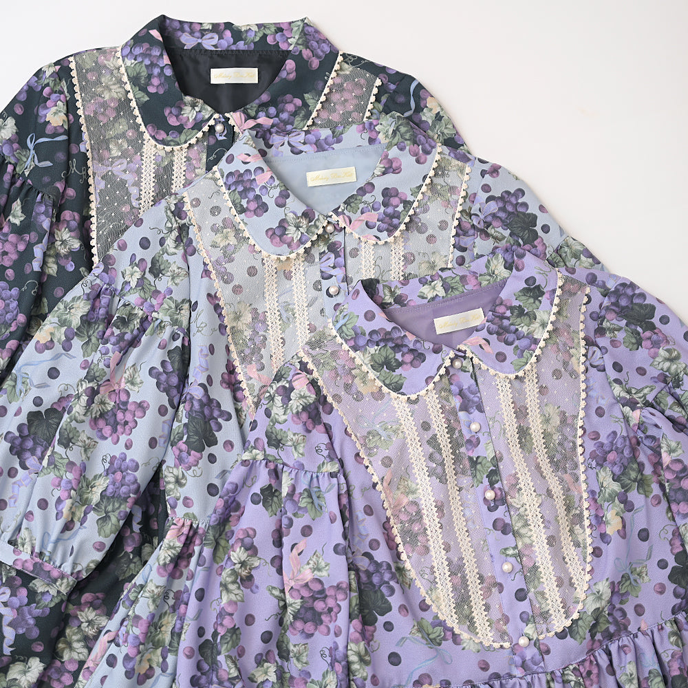 Melody Basket Juicy Grapeワンピース ブラック Melody BasKet「Juicy Grape series」受注受付START