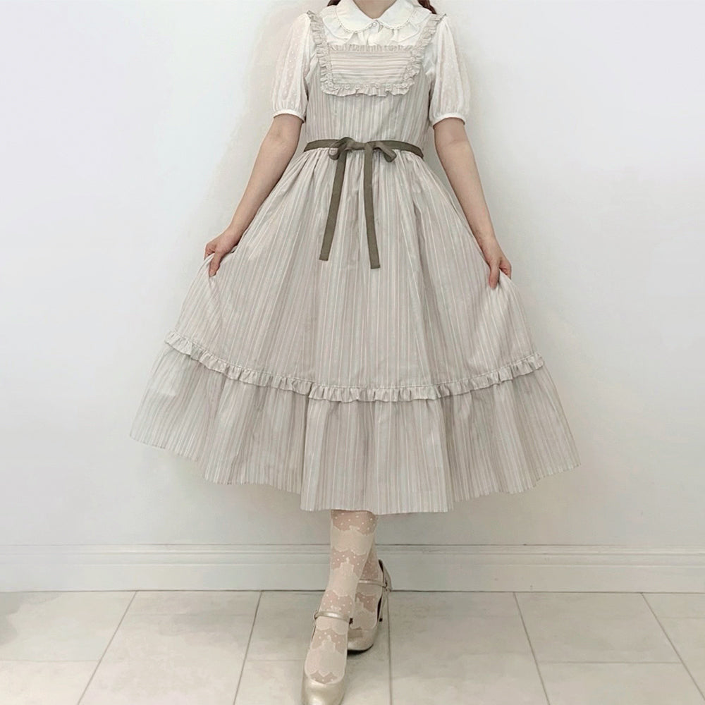 Lacy stripesジャンパースカート